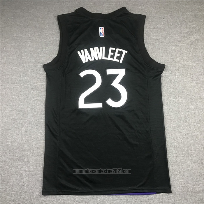 Camiseta Toronto Raptors Fred VanVleet #23 Earned 2020-21 Negro Violeta